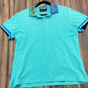Versace Jeans Couture - green men’s polo/Size Medium